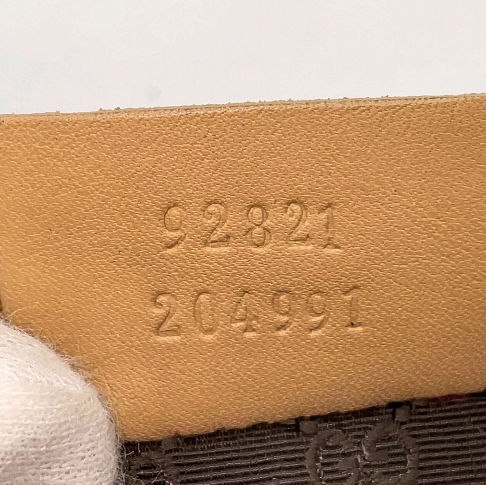 Auth Gucci GG Plate Hianvas Leather Beige White Mini Pouch BAG - Picture 14 of 16